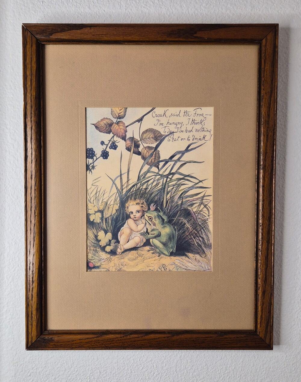Vintage Green Tiger Press Framed Art Print Eleanor Vere Boyle Frog Cottagecore